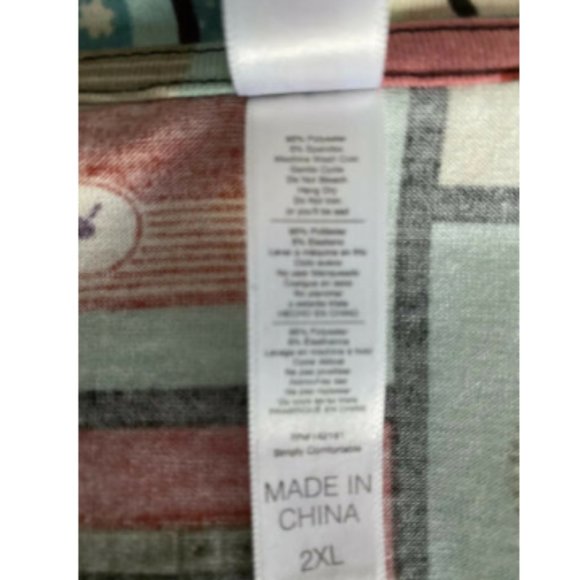 LuLaRoe  Christy Tee Blue Pink TV Radio Retro 50s - Picture 5 of 6